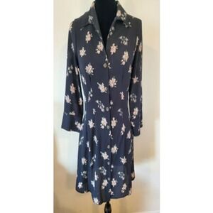 NWT Speechless Black Floral Button Front Long Sleeve Knee Length Dress SZ Medium